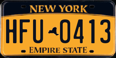 NY license plate HFU0413