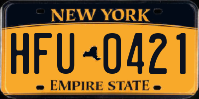 NY license plate HFU0421