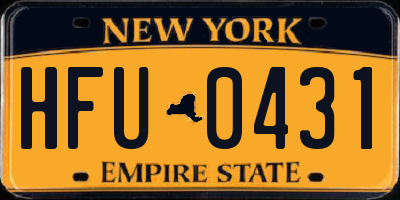 NY license plate HFU0431