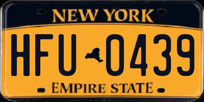 NY license plate HFU0439