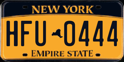 NY license plate HFU0444