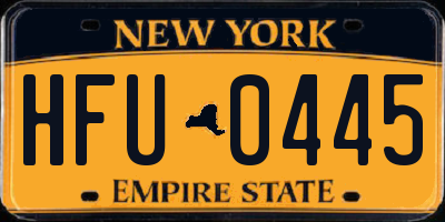 NY license plate HFU0445