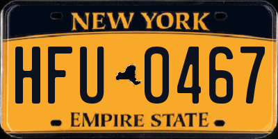 NY license plate HFU0467