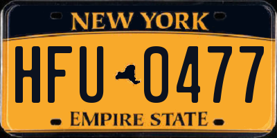 NY license plate HFU0477