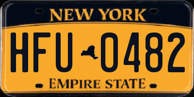 NY license plate HFU0482