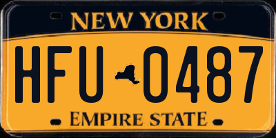 NY license plate HFU0487