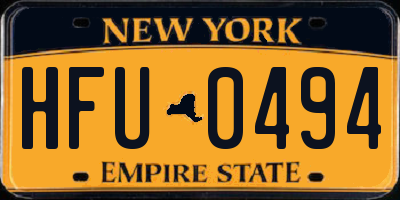 NY license plate HFU0494