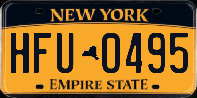 NY license plate HFU0495