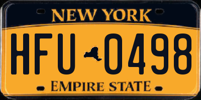 NY license plate HFU0498