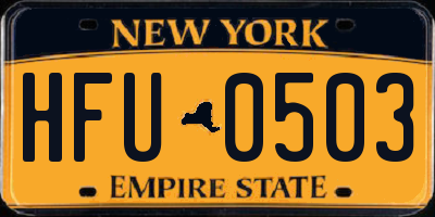 NY license plate HFU0503