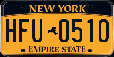 NY license plate HFU0510