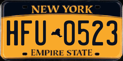NY license plate HFU0523