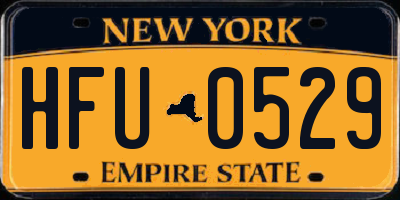 NY license plate HFU0529