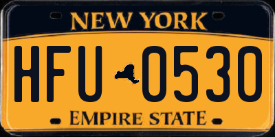 NY license plate HFU0530