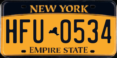 NY license plate HFU0534