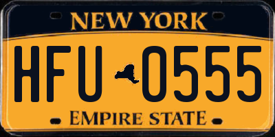 NY license plate HFU0555