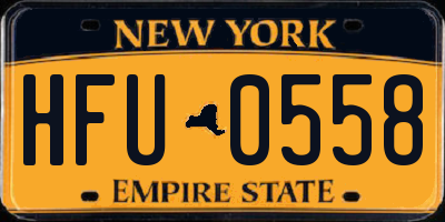 NY license plate HFU0558