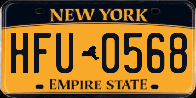 NY license plate HFU0568