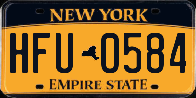 NY license plate HFU0584