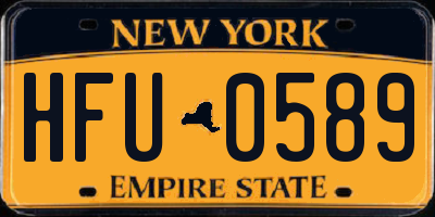NY license plate HFU0589