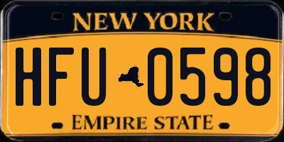 NY license plate HFU0598