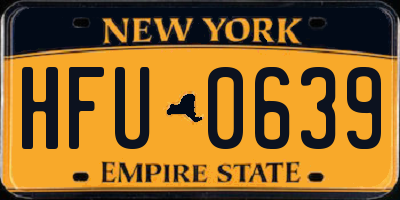 NY license plate HFU0639