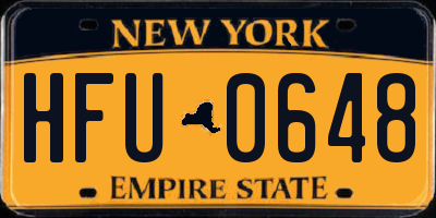 NY license plate HFU0648