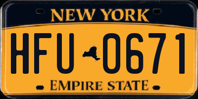 NY license plate HFU0671