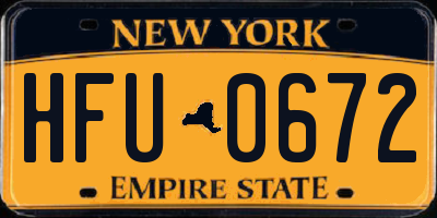 NY license plate HFU0672