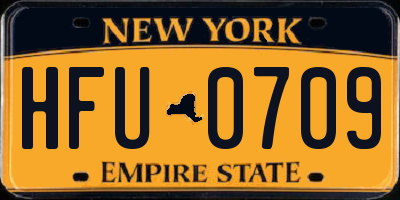 NY license plate HFU0709
