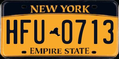 NY license plate HFU0713
