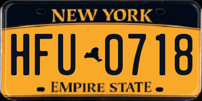 NY license plate HFU0718