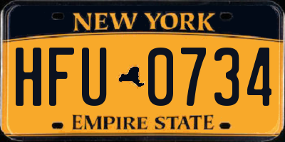 NY license plate HFU0734