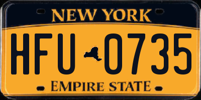 NY license plate HFU0735