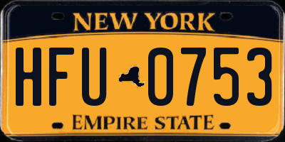 NY license plate HFU0753
