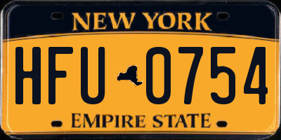 NY license plate HFU0754