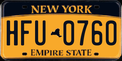 NY license plate HFU0760