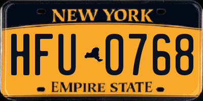 NY license plate HFU0768