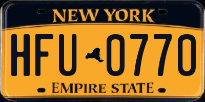 NY license plate HFU0770