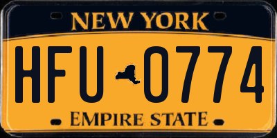 NY license plate HFU0774