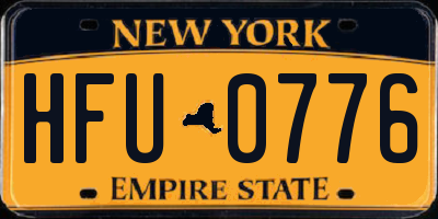 NY license plate HFU0776