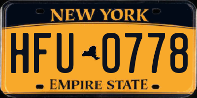 NY license plate HFU0778