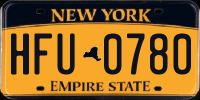 NY license plate HFU0780