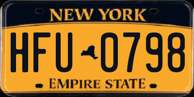NY license plate HFU0798