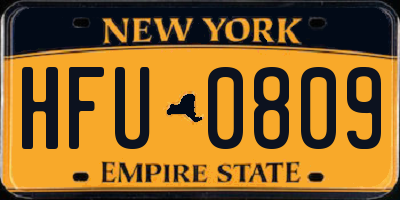 NY license plate HFU0809