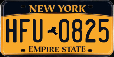 NY license plate HFU0825