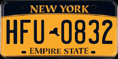 NY license plate HFU0832