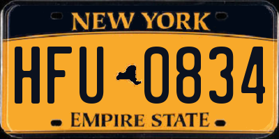 NY license plate HFU0834