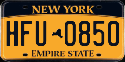 NY license plate HFU0850