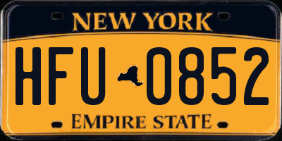 NY license plate HFU0852